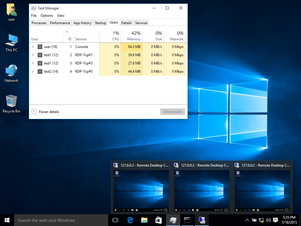 windows 10 rdp multiple sessions